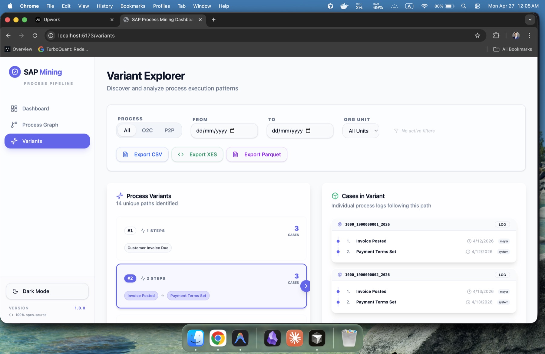 Process Intelligence in knoio mit Prozessvarianten und Analyse